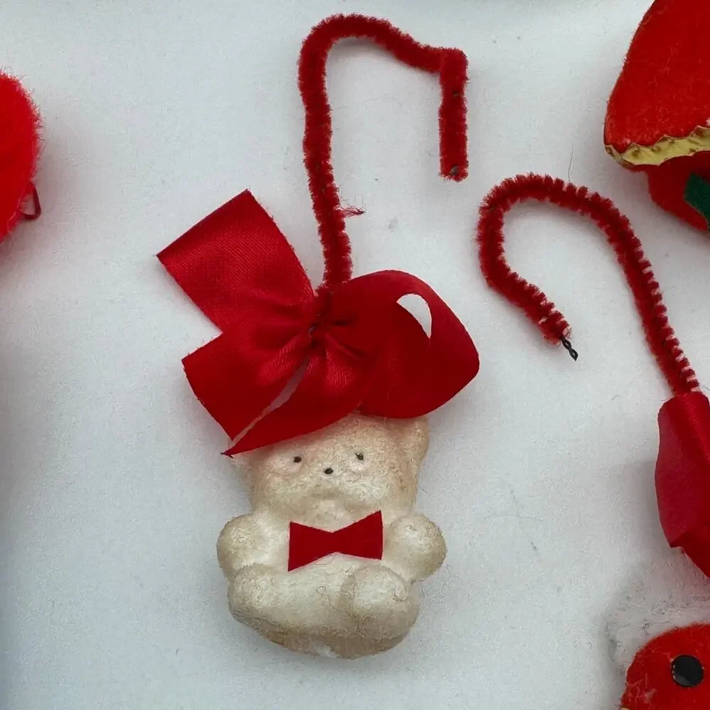 Vintage Christmas Ornaments Santa Skiing Snowman Victorian Girls Pipe Cleaner